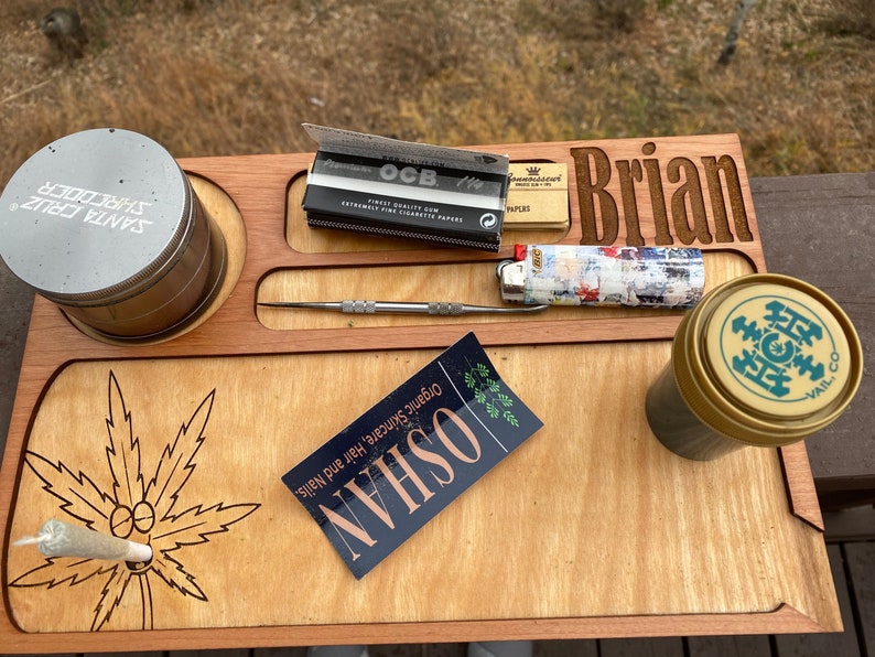 Custom Wood Blunt Rolling Tray Set/ Personalized Stash Box/Christmas Gift for Boyfriend 