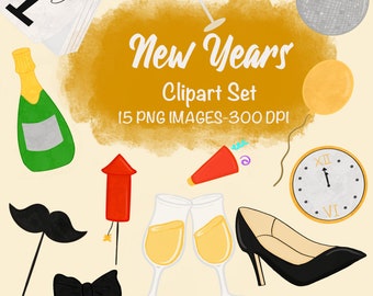 Silvester Clipart Set
