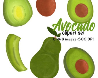 Avocado Clipart Set