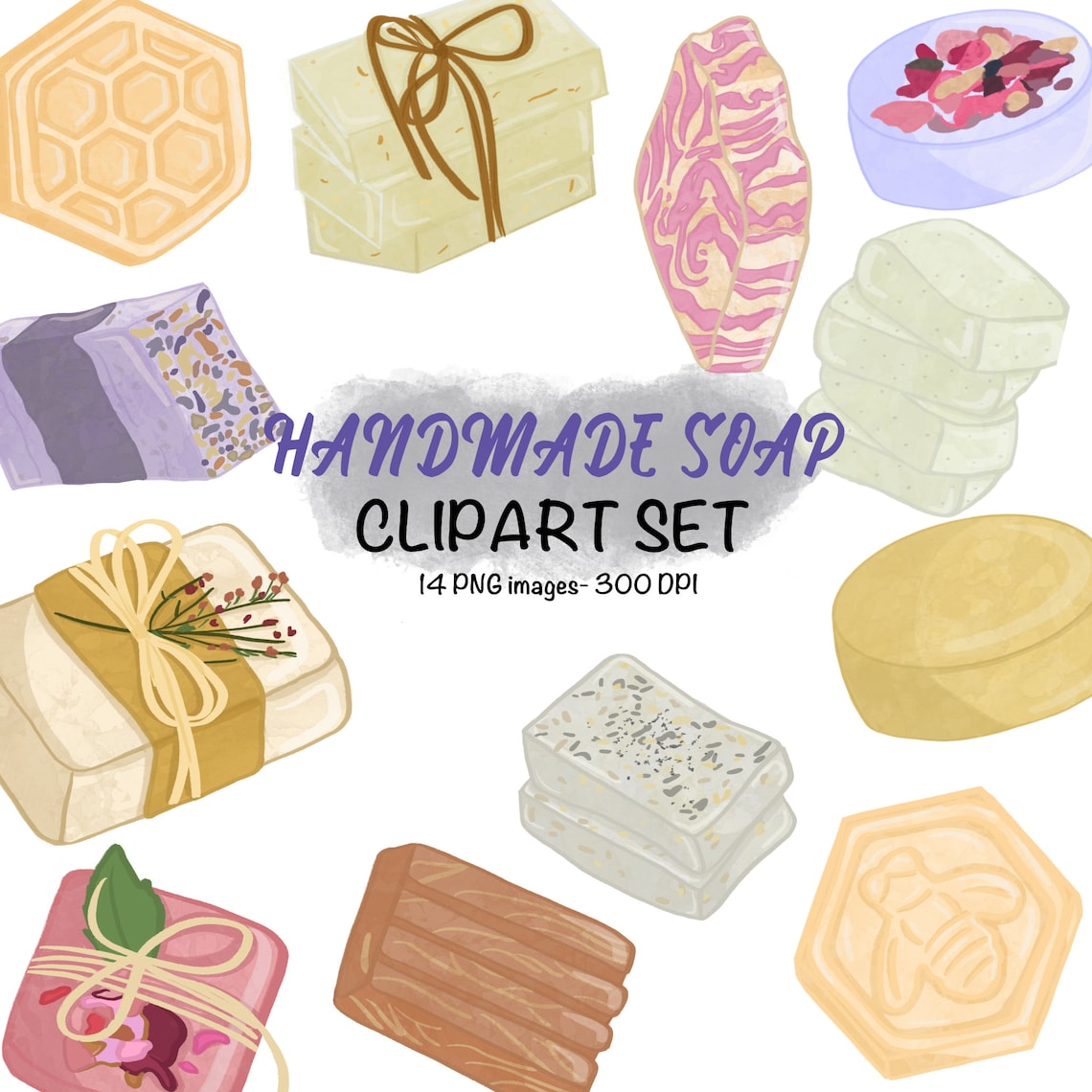 Handmade Soaps Clipart Set Etsy