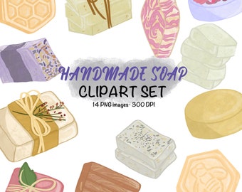 Handgemachte Seifen Clipart Set