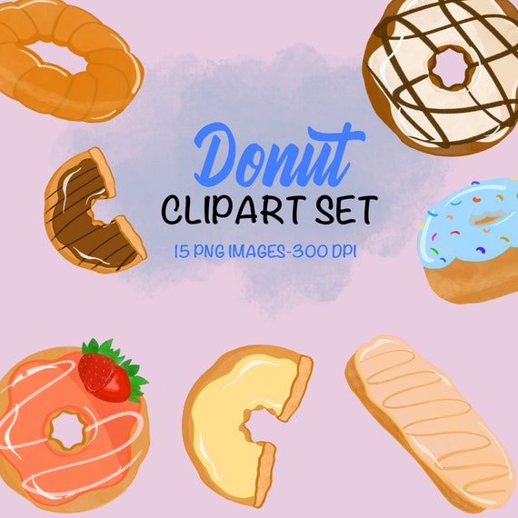 Donut Clipart Set | Etsy