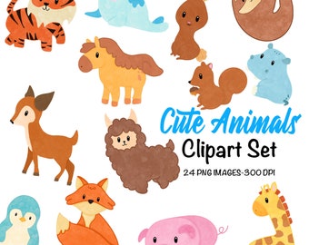 Süße Tiere Clipart Set