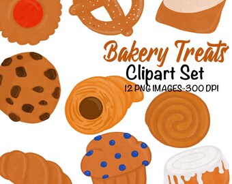 Bäckerei Leckereien Clipart Set