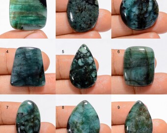 Natural Green Emerald Gemstone Emerald Cabochon Emerald Stone Both Side Polished Emerald Good Quality Green Stone ( As Picture