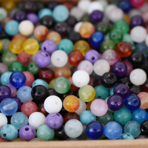 Bulk 100 Mixed Colors Gemstone Beads Wholesale Natural Stone Etsy