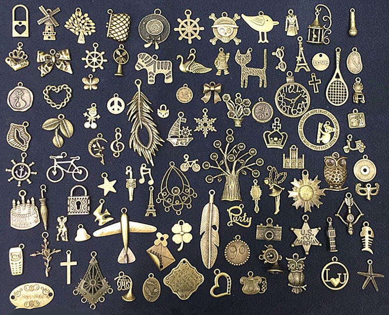 Assorted Bronze Charms in BULK Wholesale Mixed Charms Etsy