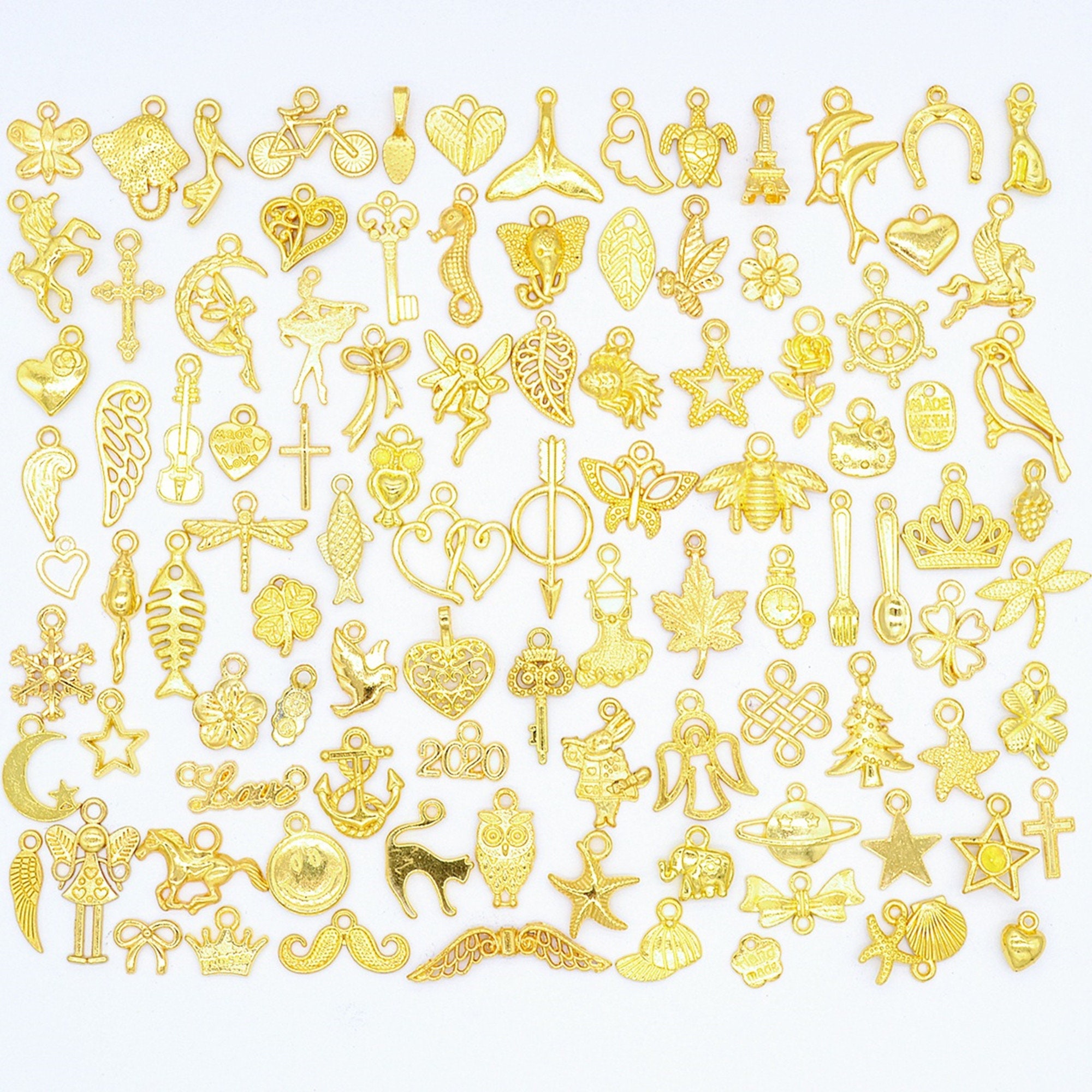 Small Assorted Mixed Charms in BULK Gold Tone Wholesale Mixed Etsy