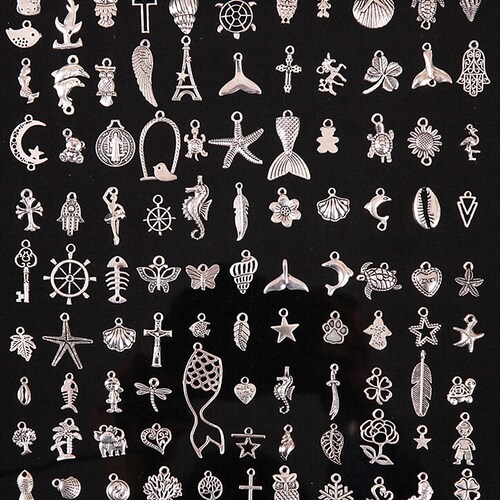 Assorted Mixed Silver Charms in BULK Wholesale Silver Mixed Etsy