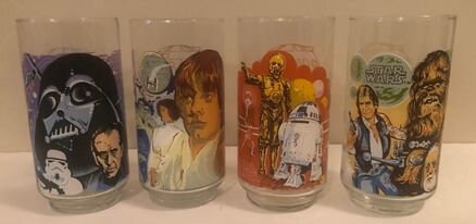 Star Wars Burger King Drinking Glasses 1977 Coca-Cola (2) Near Flawless