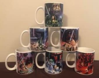 Set of 6 Star Wars Lucas Films Coffee Mugs Great Condition