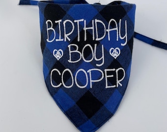 Handmade Custom Dog Bandana: Plaid Flannel Neckwear