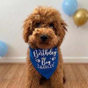 Personalized Birthday Cotton Dog Bandana: Custom Pet Gift