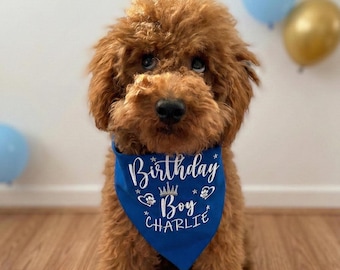 Personalized Birthday Cotton Dog Bandana: Custom Pet Gift