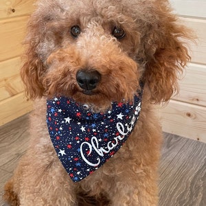 Patriotic Dog Bandana - 4th of July Dog Bandana - Blue Red and White Bandana - Summer Bandana