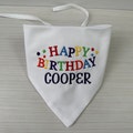 Embroidered Birthday Dog Bandana: Personalized Cotton Pet Gift