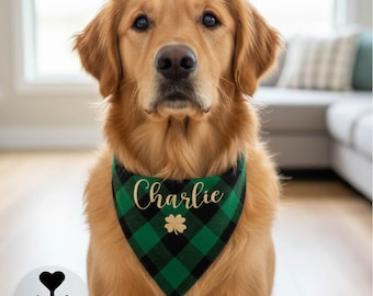 Shamrock Personalized Dog Bandana| Pet Gift | St. Patrick's Day