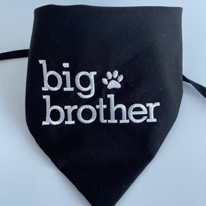 Big brother, Big Sister dog bandana, embroidered for pregnancy announcement, Pregnancy Announcement, Big Sister dog bib