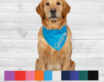 Embroidered Dog Bandana: Personalized Cotton Pet Bib
