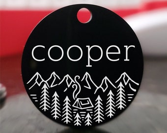 Dog Tag Personalized - Pet ID Tag, Dog Tag Custom, Dog Name Tag, Engraved Pet Tag, Stainless Steel. QR code link tag engrave.