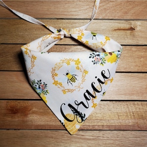 Bandana para perro con estampado de abeja, abeja de miel, abeja reina de la miel, bandana para perro de primavera,
