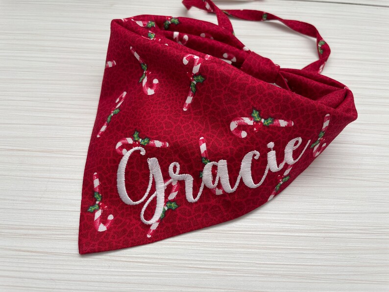 Christmas Dog Bandana Handmade Dog Bandana Custom Text Etsy
