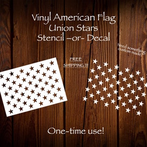 American Flag Vinyl Star Union (Stencil or Decal)