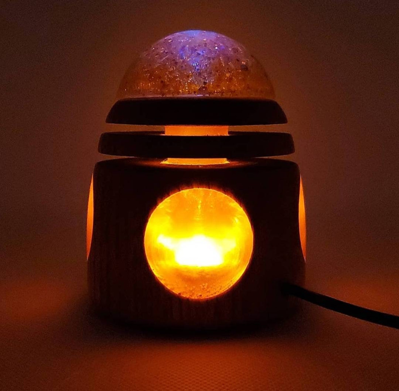 Luz nocturna de sueño de madera y resina con madera de roble | Etsy