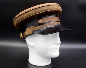 leather conductor hat