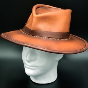 Handmade Full Grain Leather Fedora: Vintage Style Hat