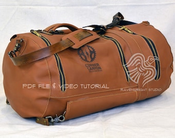 Patrón para hacer tú mismo una bolsa de deporte de cuero