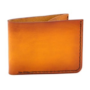 Cartera minimalista para hombre Sunburst Fade, estilo vintage, de piel de grano completo