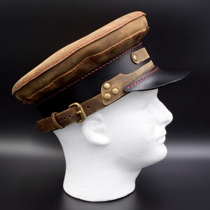 leather conductor hat