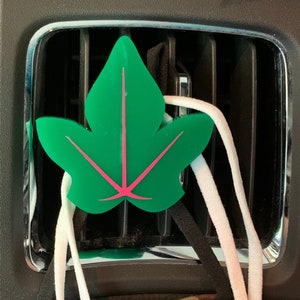VERTICAL Car Air Vent Clip Mask Holder |Car Charm | Ivy Shaped | Soror Gift | Crossing Initiation Gift | Pink & Green | 1908 | J15