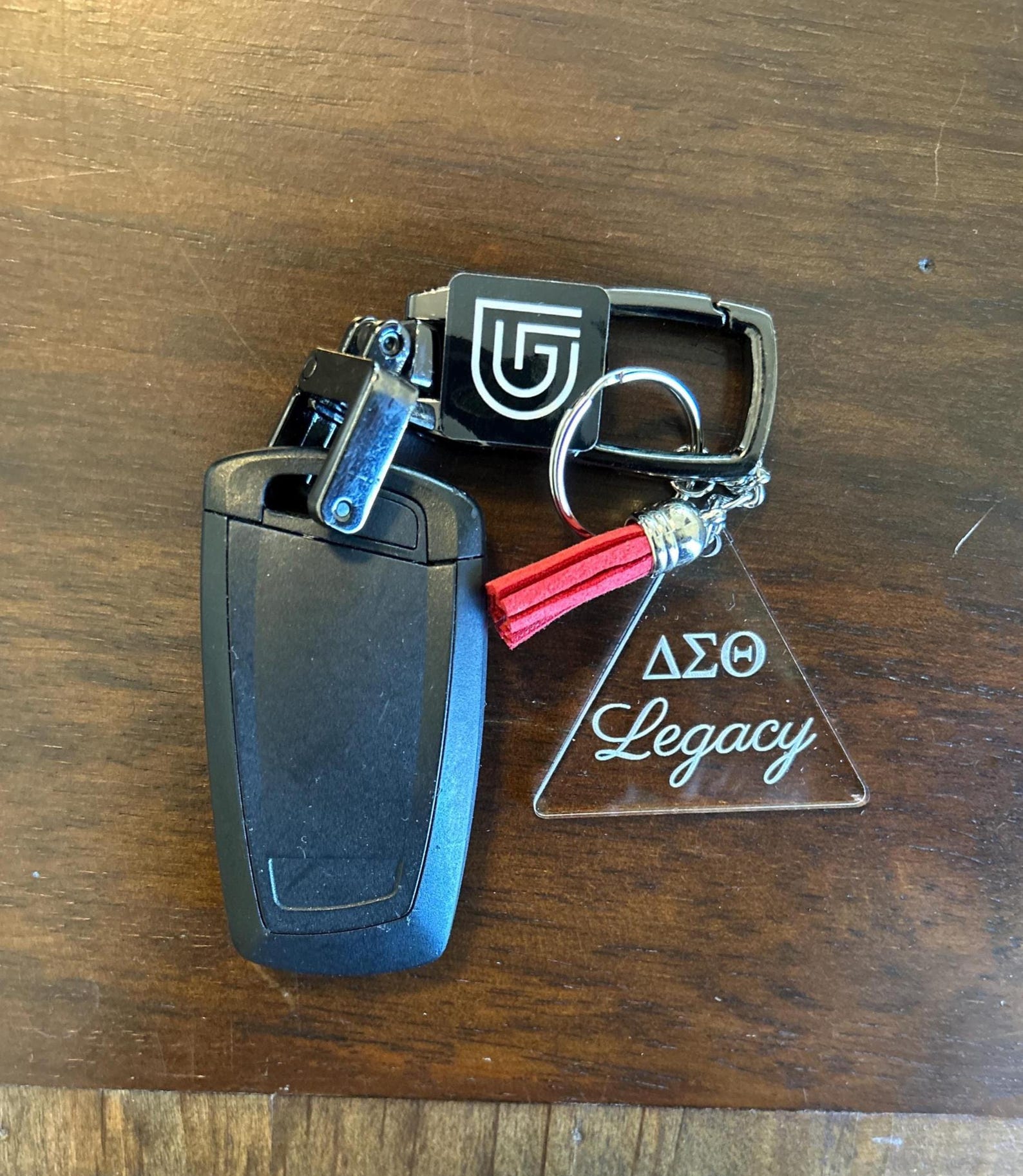 Delta Sigma Theta Legacy Clear Acrylic Triangle Shaped Keychain With ...