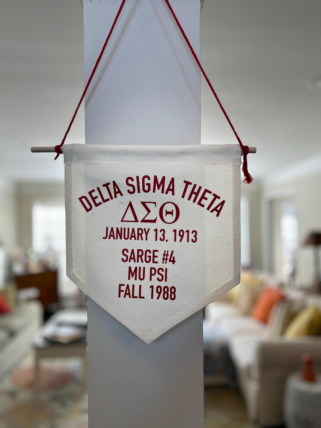 Delta Sigma Theta Customized Wall Banner | Natural Canvas Banner ...