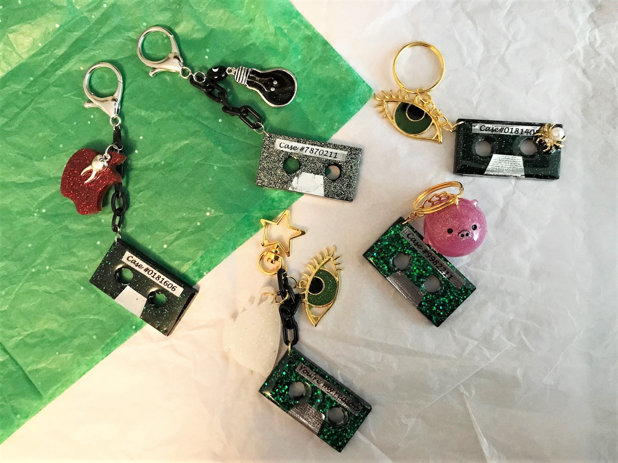 Cassette tape keychains inspired by The Magnus Archives Etsy