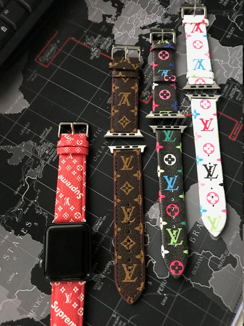 Handmade Apple Watch Band 44mm 42mm 40mm 38mm L V Luxury Etsy