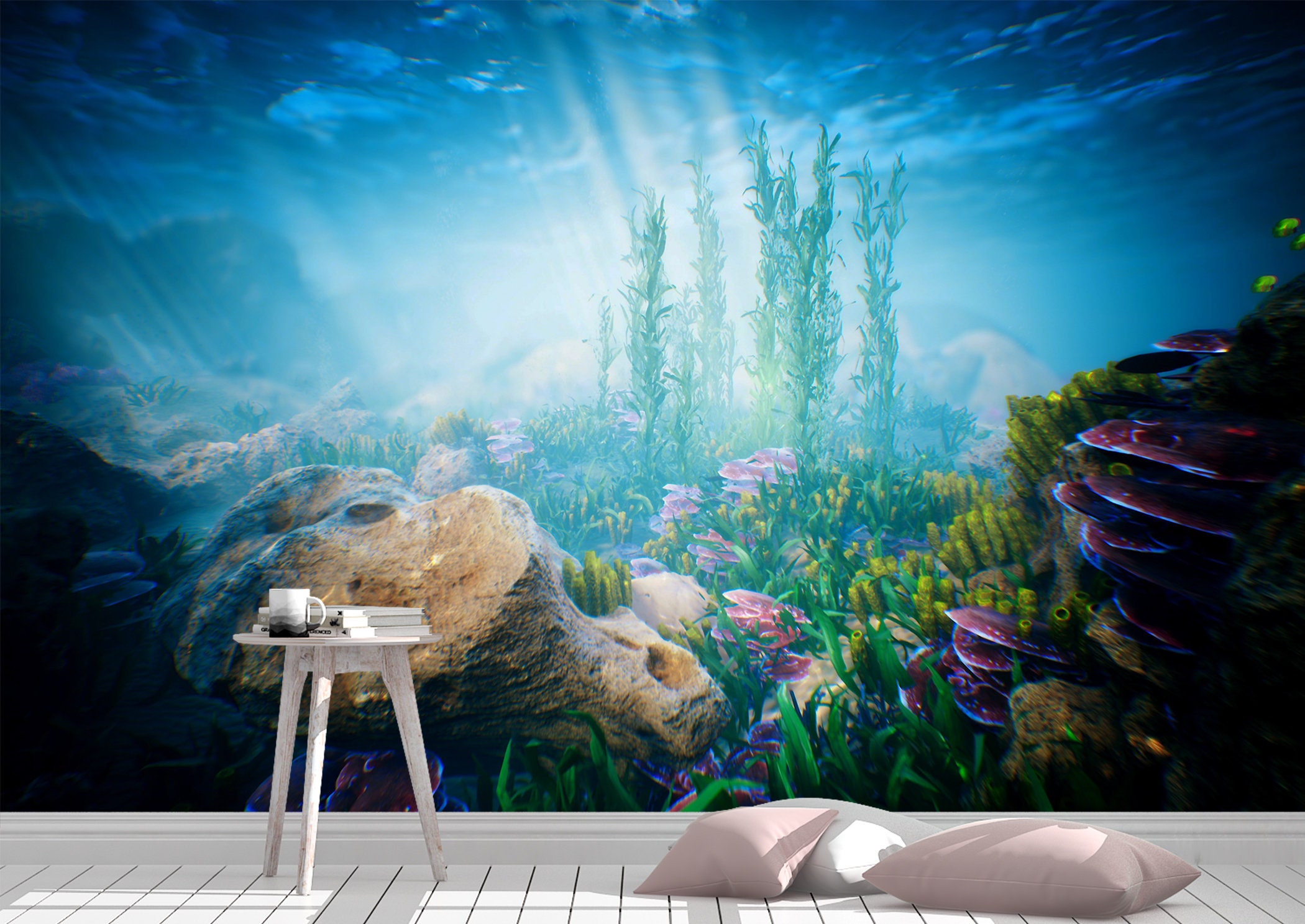 Underwater Life Wall Mural Wallpaper Wall Art Peel & Stick | Etsy