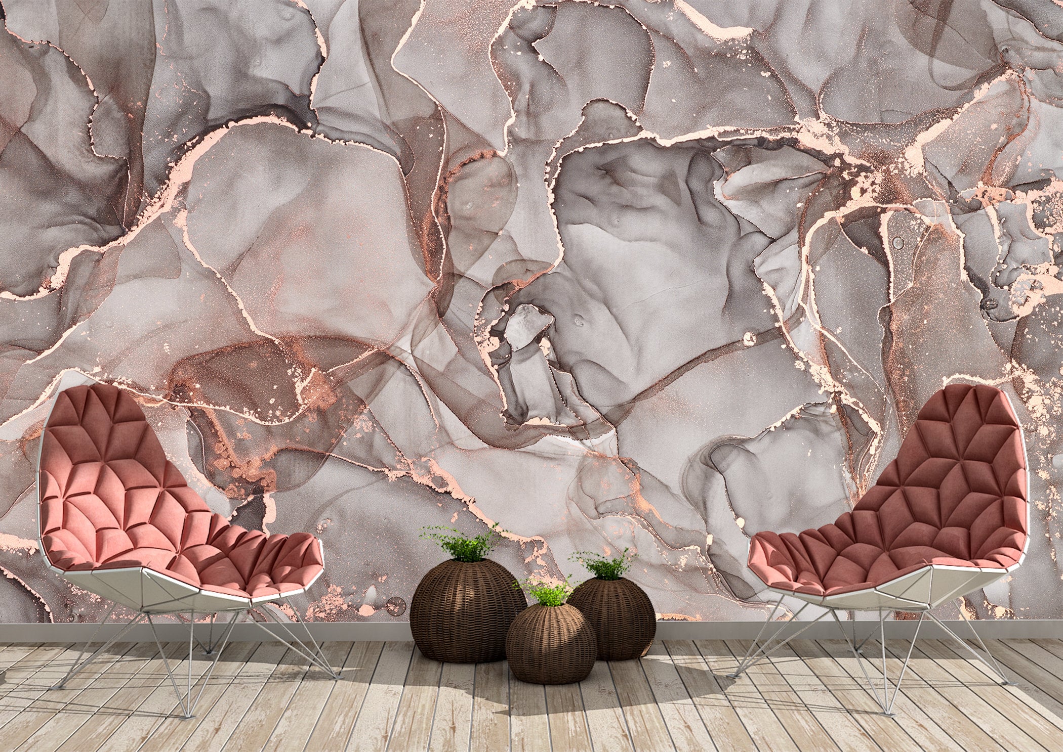 Grey Marble Wall Mural Wallpaper Wall Art Peel & Stick Self Etsy