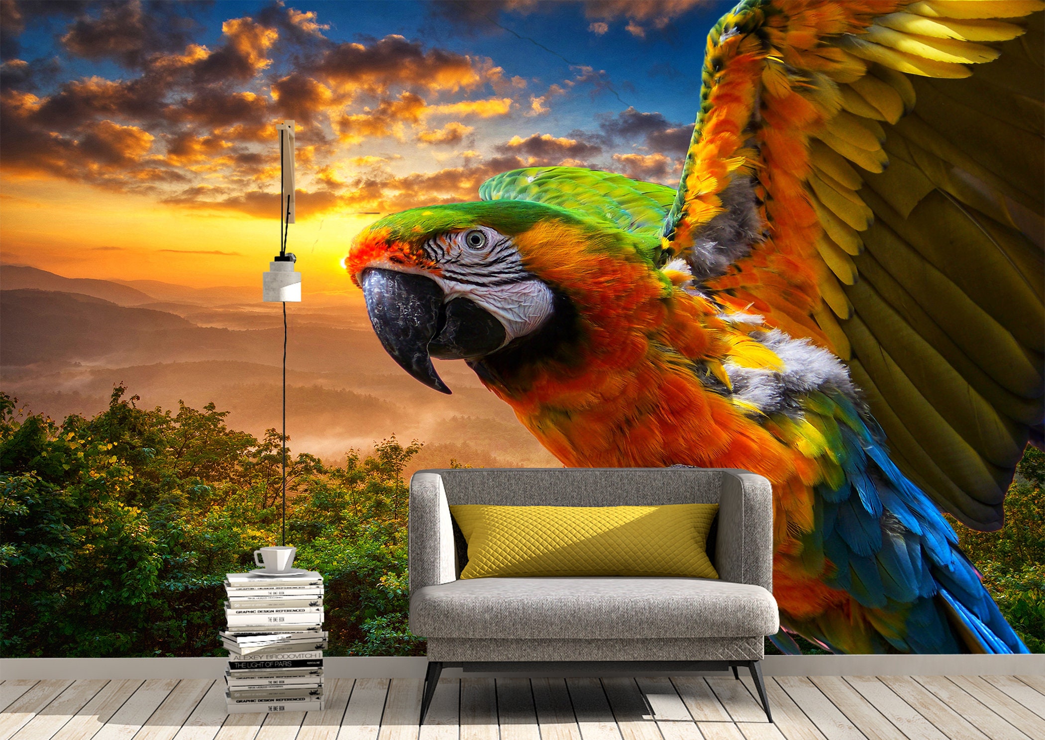 Parrot Wallpaper - Etsy UK Parrot Wallpaper - Etsy UK
