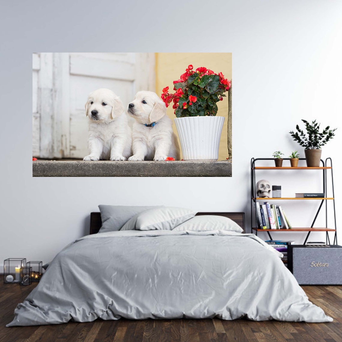 Wall Sticker Golden Retriever Puppy Poster Self Adhesive Art Etsy UK