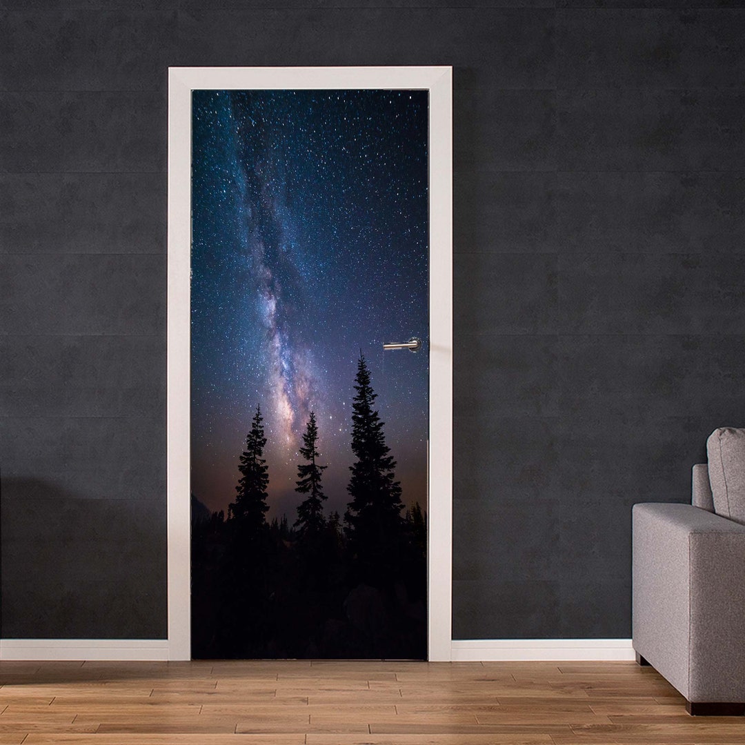 Door Wrap Stars Decal Self Adhesive Vinyl Door Covering Vinyl for Doors