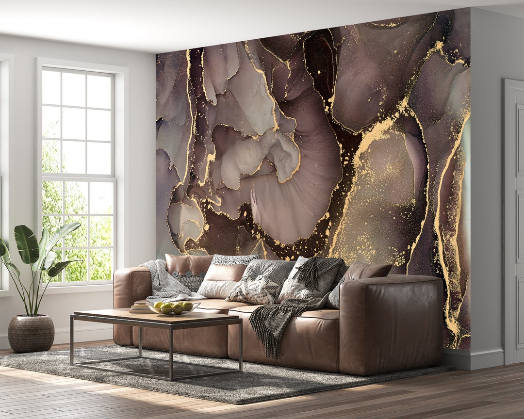 Dark Brown Marble Wallpaper Peel and Stick Wallpaper Living - Etsy