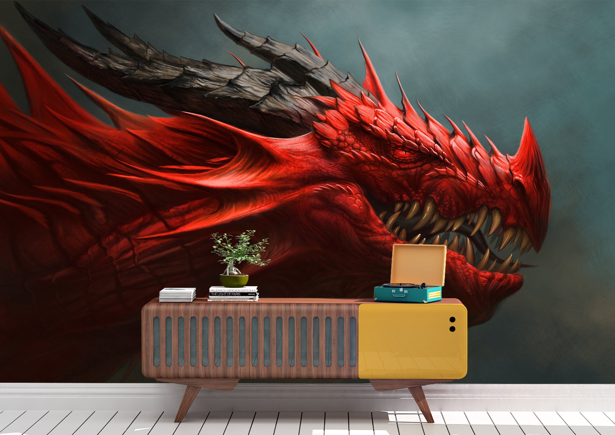 Fire Dragon Glaring – extraordinary wall mural– Photowall