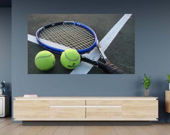 Wandtattoo TennisSchläger Motiv Poster Selbstklebend Dekor Decal Kunst Wandbild