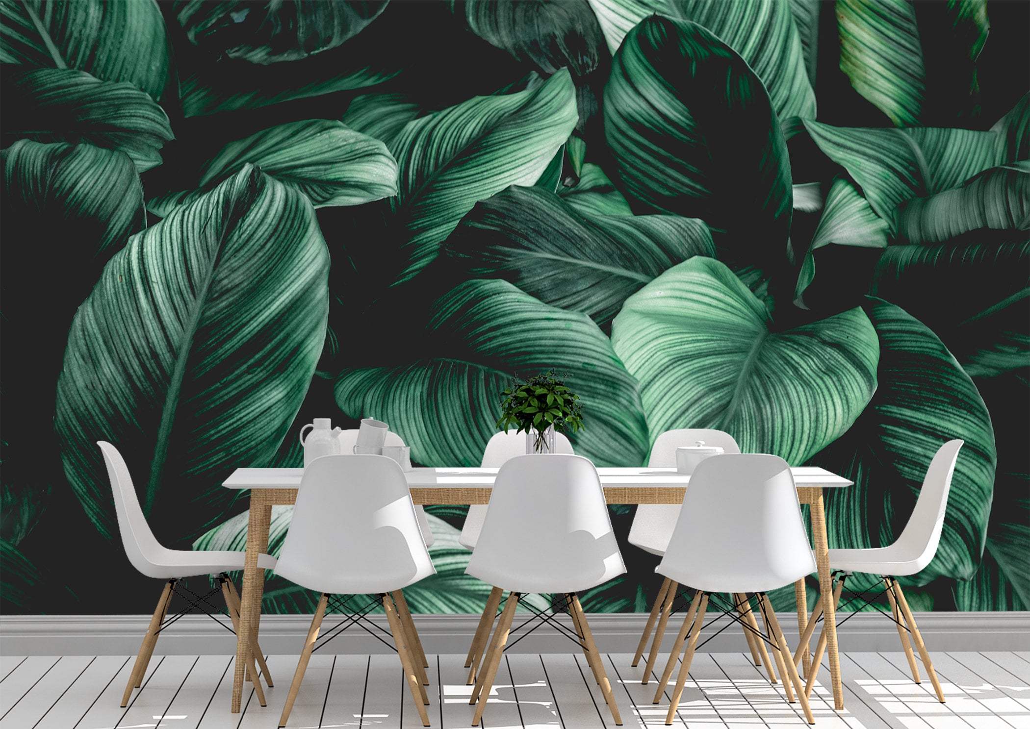 Abstract Tropical Leaf Wall Mural Photo Wallpaper UV Print - Etsy