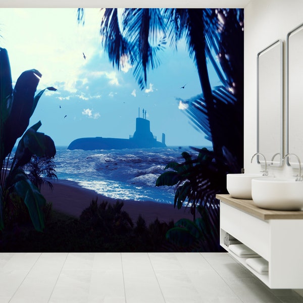 View on Submarine Wallpaper Photo Wall Mural: UV Print Decal Wall Art Décor for Living Rooms and Offices