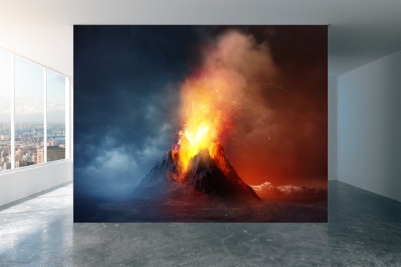 Details about   3D Volcanic Eruption 1 Wall Paper Wall Print Decal Wall Deco Indoor Wall Murals 