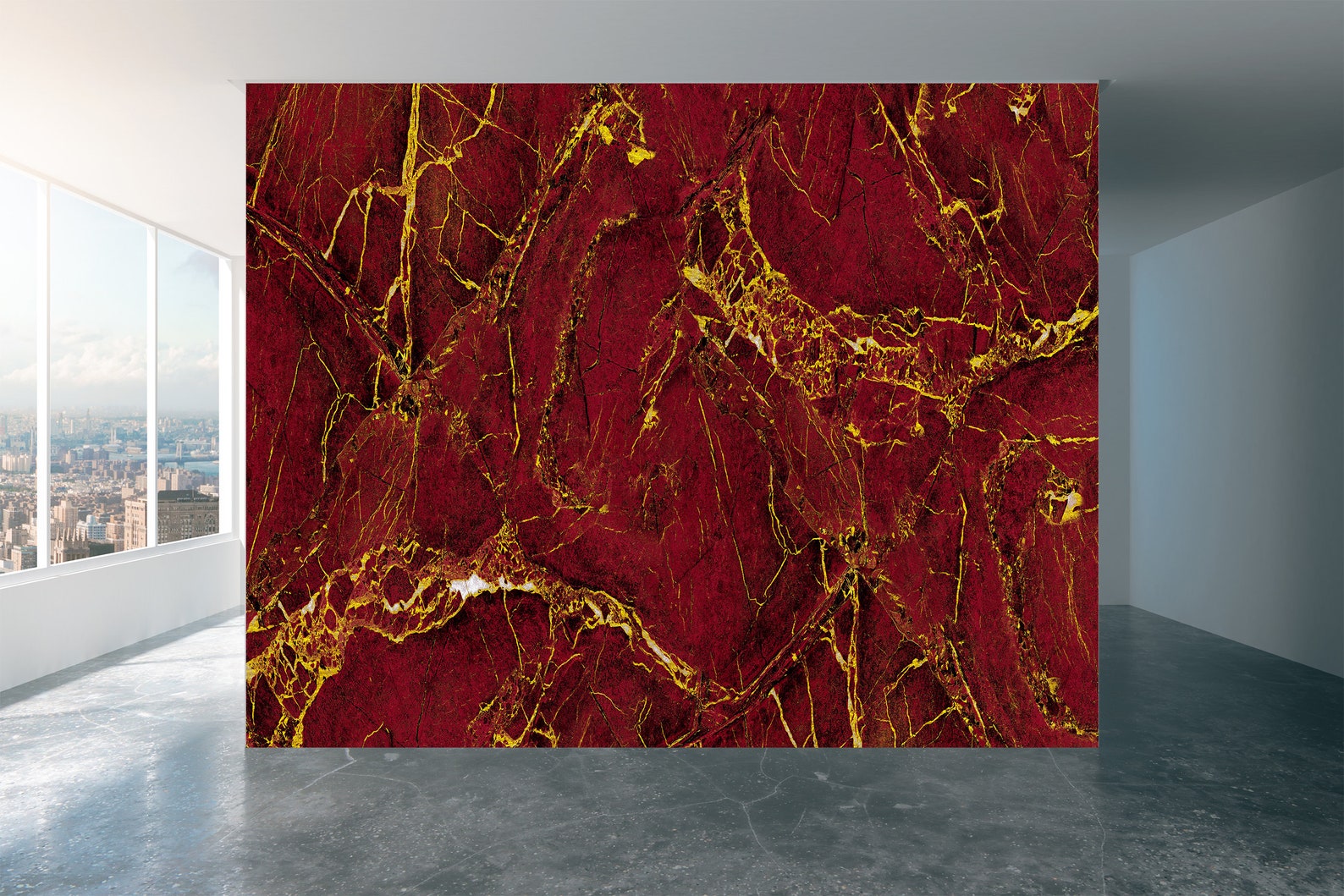 Red Marble Textured With Golden Veins Wall Mural Wallpaper - Etsy UK